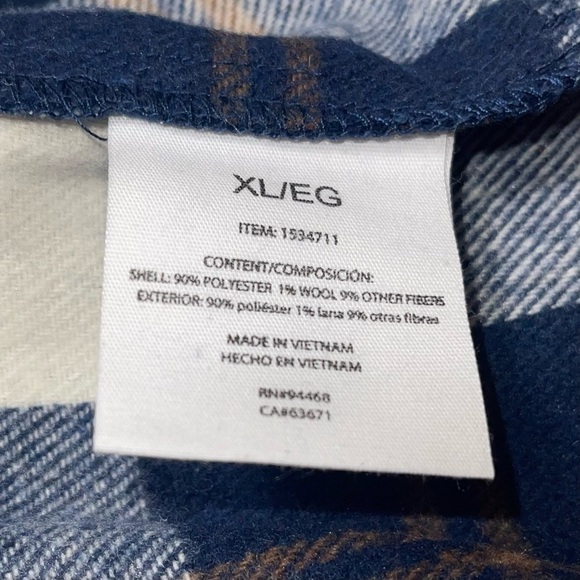 HFX Ladies Shirt Jacket - Color Blue Plaid - Size XL (16-18)- NWT - Picture 9 of 10